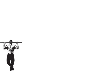 Black and white vector silhouette illustration of people with a sword, bicycle, gun, and rifle representing military, business, and art