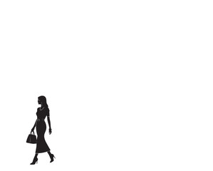 Business people silhouette illustration with men and woman and a child person vector art black on a white background