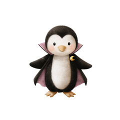 Obraz premium Penguin Dressed as Vampire – Transparent PNG
