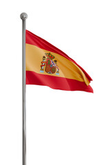 spain flag flying, transparent background