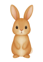 Obraz premium Watercolor Bunny Clipart, Cute Rabbit Illustration, Baby Animal Nursery Art