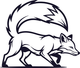 Walking fox illustration, mammal predator, wildlife