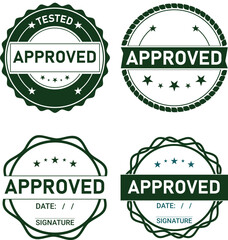 Approval Rubber Stamp Set with signature and date 100% editable file