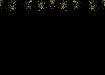 Abstract Gold Glitter Texture on Black Background