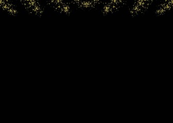 Abstract Gold Glitter Texture on Black Background