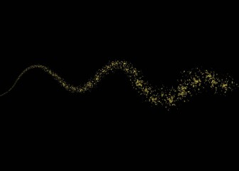Abstract Gold Glitter Texture on Black Background