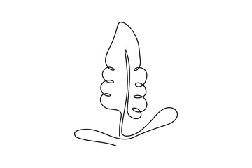 Elegant bird feather continuous one line drawing minimalist simple abstract outline vector illustration