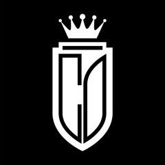 CO Vector logo initials shield with royal crown minimalist, elegant style