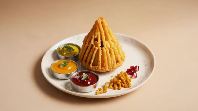 indian shahi raj kachori warm tones background video