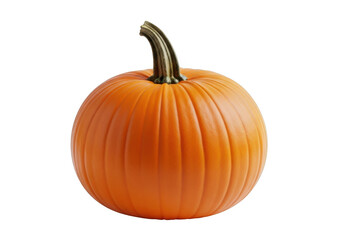 Fresh orange pumpkin isolated on transparent background, perfect for autumn harvest, halloween decorations, and seasonal culinary creations