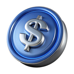 Obraz premium 3d dollar coin isolated on transparent background