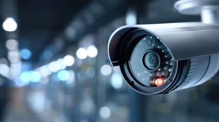 Security Camera Surveillance System with Blurry Background, Safety Concept