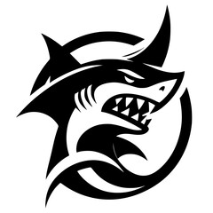 Horned shark logo silhouette