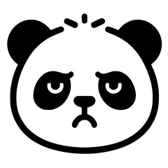 The panda's face was sullen