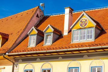 Sibiu, Romania. Historical downtown of medieval Saxon city in famous Transylvania
