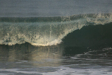 waves crashing on the beach