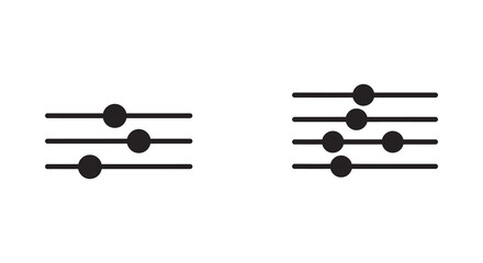 Simple graphic illustration of parallel lines with circular sliders
