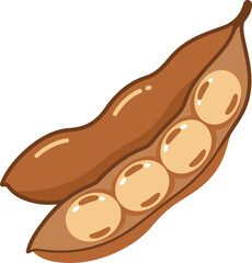 Fresh edamame pods with beans isolated on a a healthy snack flat design vector illustration white background