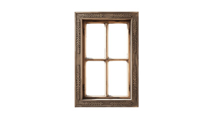 wooden window frame isolated on transparent background