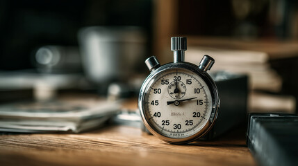 Close-up of a timer counting down seconds on a desk
