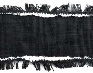 Black fabric strip with frayed edges