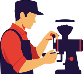 Barista Pouring from Machine