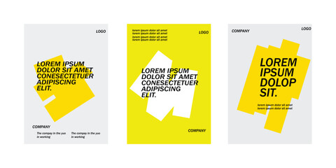 Modern yellow and white abstract design with bold typography
