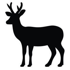 Elegant silhouette of a proud deer with antlers standing majestically
