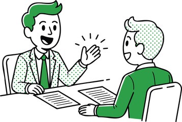 Isometric Business Interview Illustration &ndash; Vector for Communication, Presentation, and Professional Dialogue isolated On Transparent Background