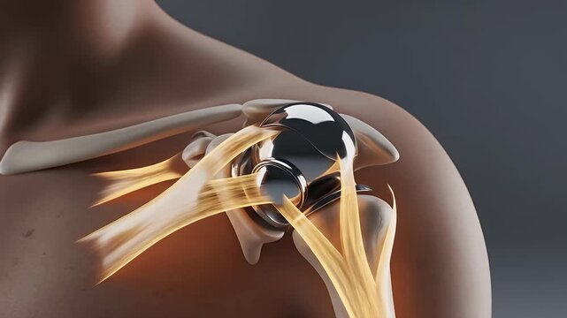 Shoulder Joint Replacement Human Anatomy Medical Illustration