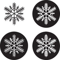 Vector snowflake set: blue Christmas winter pattern decoration illustration