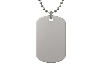 Fototapeta premium Blank metal dog tag with ball chain isolated on transparent background