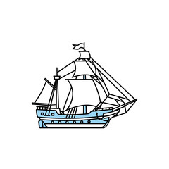 Illustration of a man with headphones listening to music.