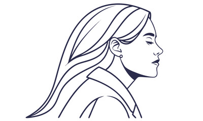 illustration of a long hair 