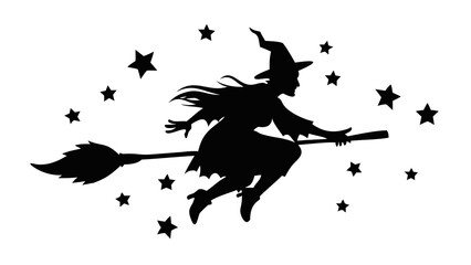 silhouette of a witch