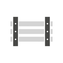 Obraz premium A simple, flat illustration of a gray and dark gray fence or barrier section on a white background.