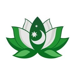 "World Artistic Lotus Flower with Pakistan Flag Design | Independence Day Vector Art"