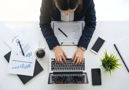 Overhead View of Whisk and Baking Ingredients