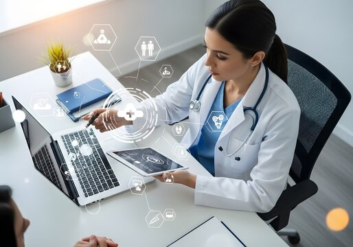 Overhead View of Whisk and Baking Ingredients