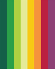 Colorful vertical stripes in a spectrum of shades, from green to red hues