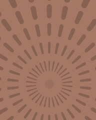 Abstract radial pattern with a circular design in shades of brown color