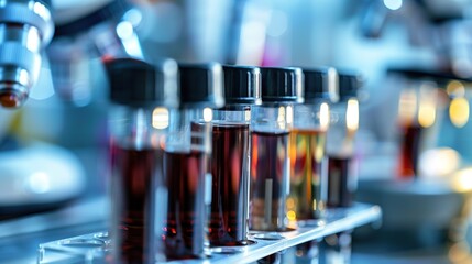   A line of liquids in bottles sits atop a metal shelf beside a faucet