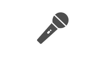 Simple silhouette icon of a modern microphone for audio recording and performance Flat design vector illustration white background.
