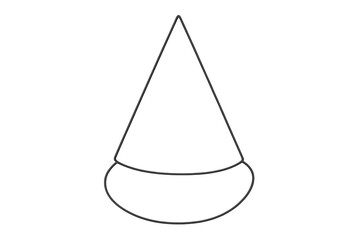 Fototapeta premium Abstract conical outline isolated on transparent background, dark grey, minimalist.