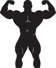 Fototapeta premium Front Double Biceps silhouette Vectors