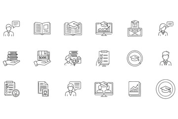 Vector art of online education vector icon illustration symbol of learning, knowledge, and skill development, perfect for elearning platforms and courses