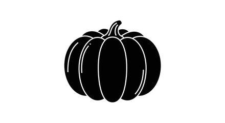 Simple silhouette of a ripe pumpkin with subtle texture for autumn and halloween themes Flat design vector illustration white background.