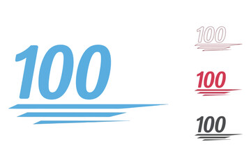 Vector art of hundred emoji a set of four 100 emojis, each with a unique design, representing perfection, achievement, and the ultimate expression of approval or excellence