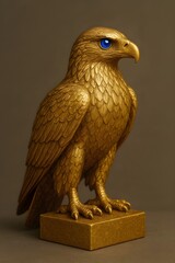 Golden Eagle Statue with Sapphire Eyes — Ornamental Sculpture