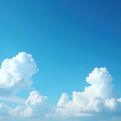A blue sky with a bunch of white clouds in it.